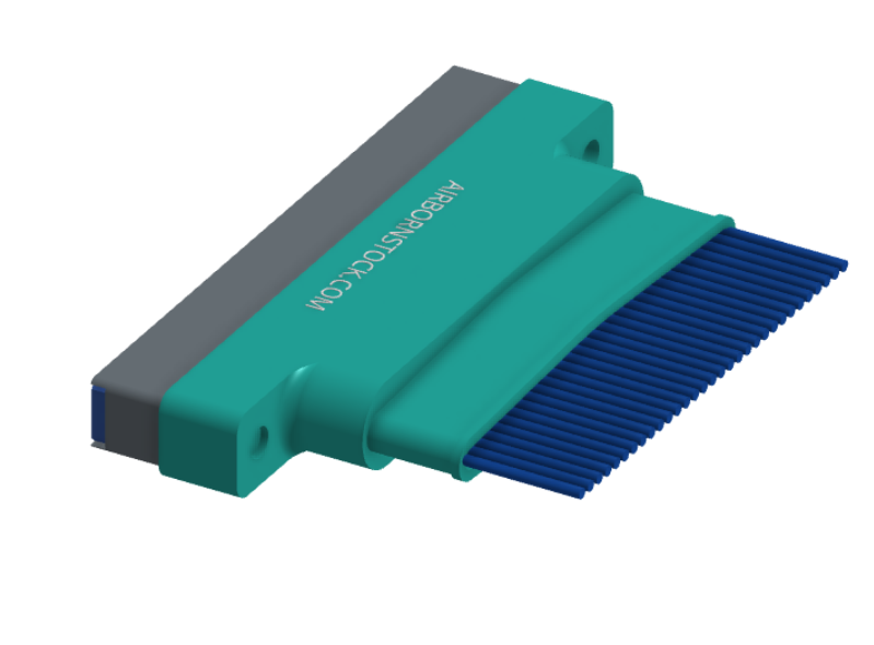 NM-165-031-261-THAA - Nano-miniature D-shaped I/O connector with factory installed backshell and with 31 contacts and threaded holes for attachment hardware.