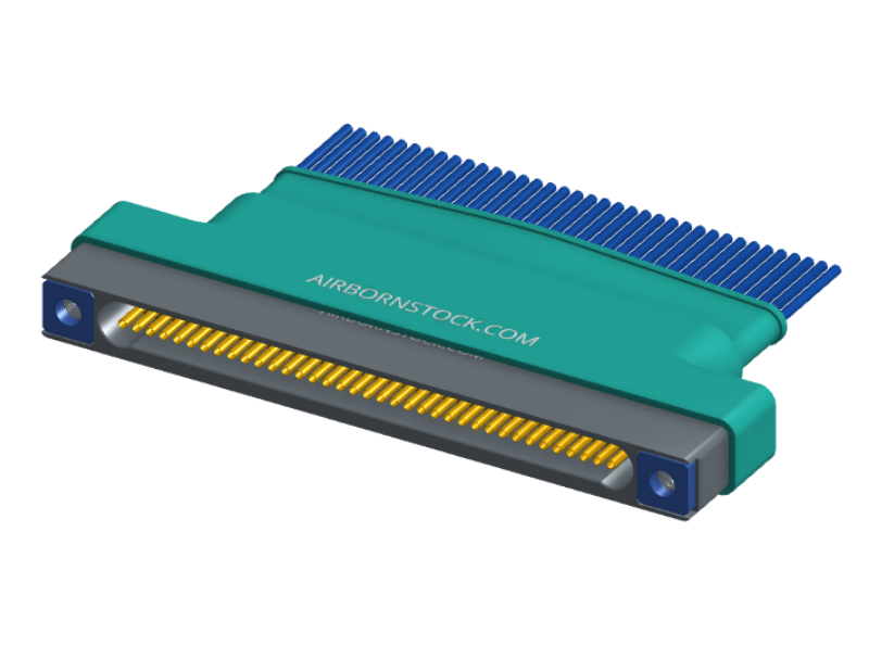 NM-165-037-261-THAA - Nano-miniature D-shaped I/O connector with factory installed backshell and with 37 contacts and threaded holes for attachment hardware.