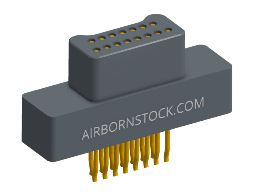 NM-212-015-128-0000 - Nano-miniature D-shaped straddle mount flex circuit board mount connector, 2 rows with 15 contacts, and no hardware. (Plug)