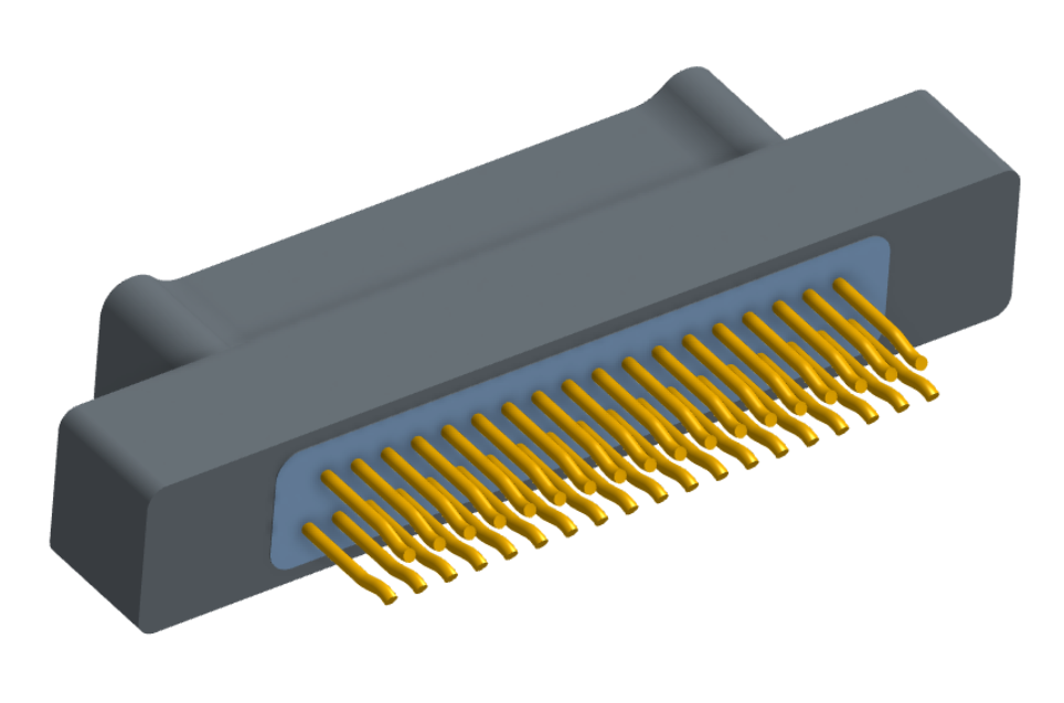 NM-212-037-128-0000 - Nano-miniature D-shaped straddle mount flex circuit board mount connector, 2 rows with 37 contacts, and no hardware. (Plug)