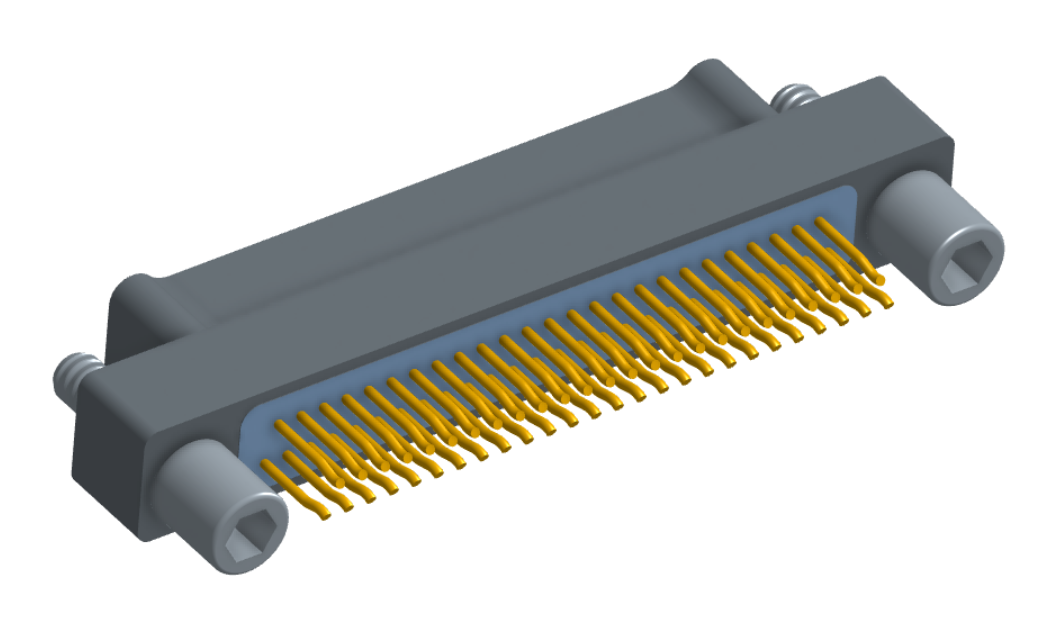 NM-213-051-128-JC00 - Nano-miniature D-shaped straddle mount flex circuit board mount connector, 2 rows with 51 contacts, and no hardware. (Plug)