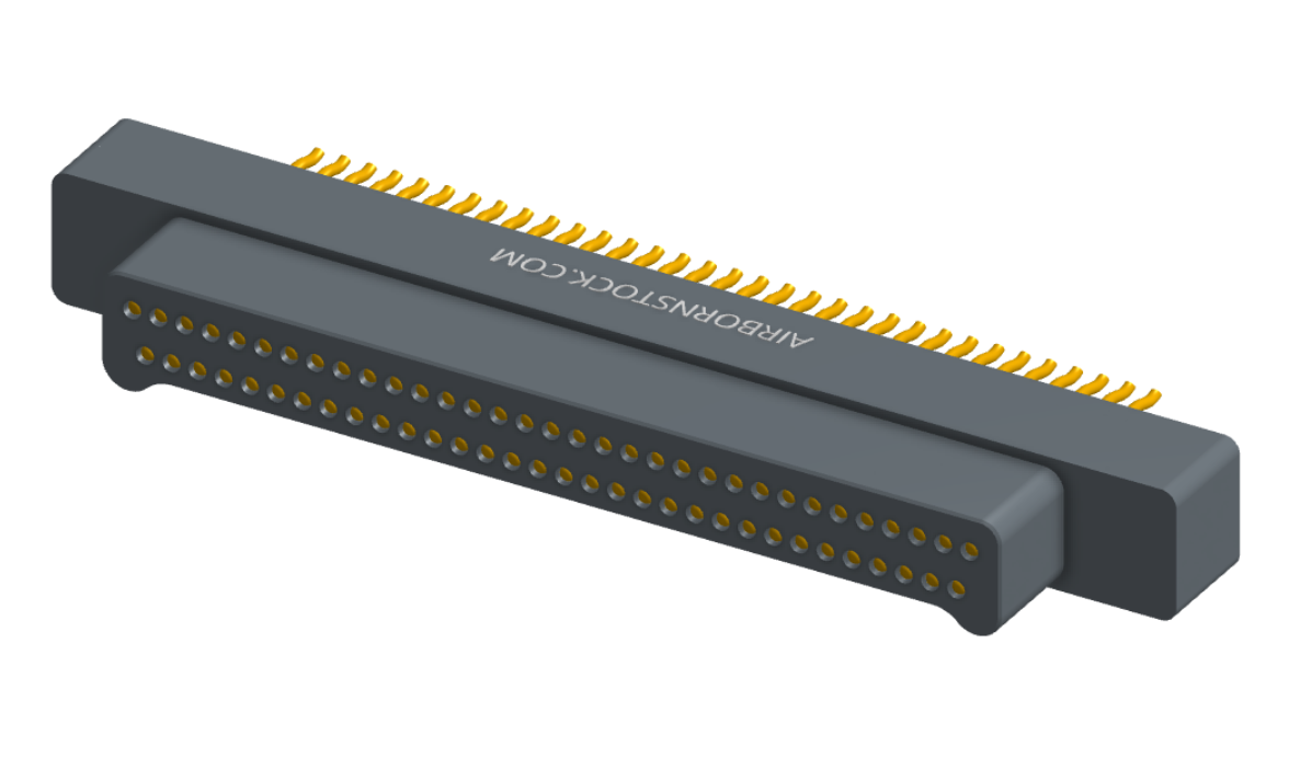 NM-213-065-128-0000 - Nano-miniature D-shaped straddle mount flex circuit board mount connector, 2 rows with 65 contacts, and no hardware. (Plug)