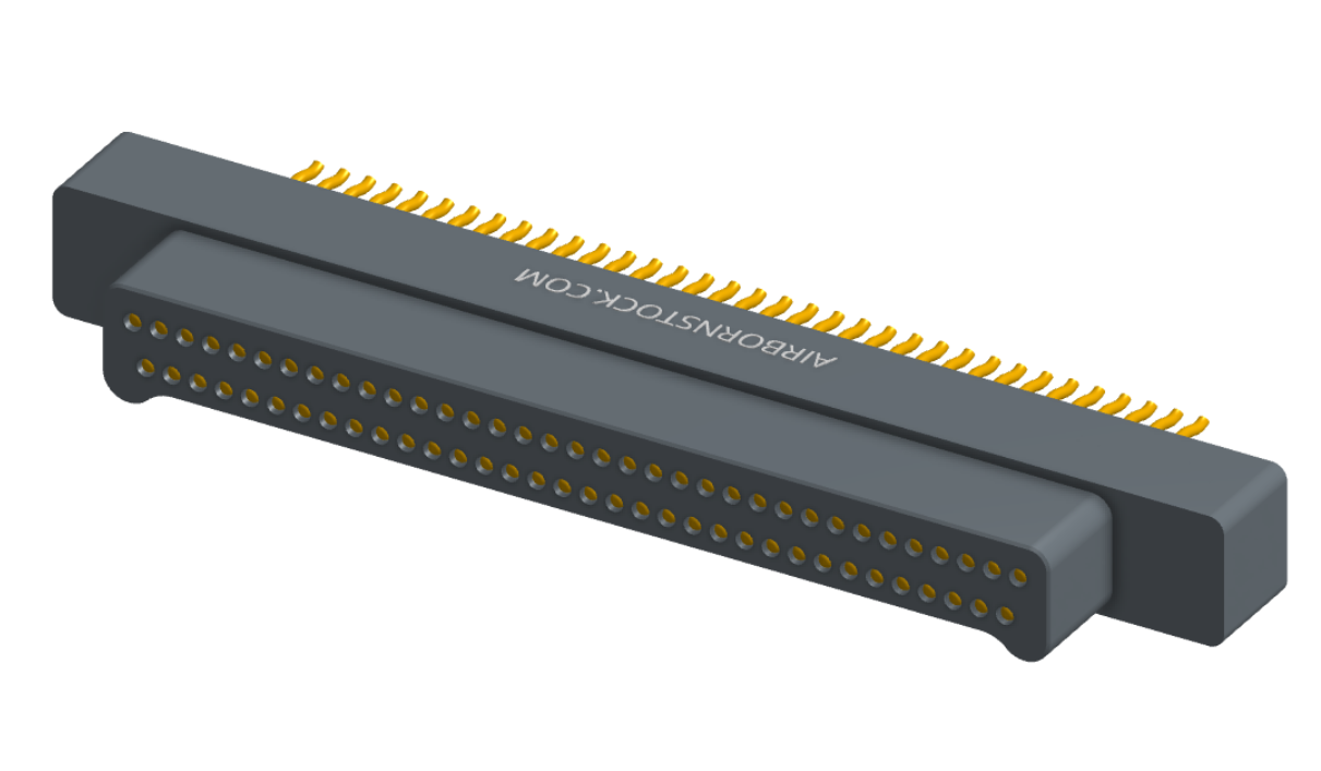 NM-213-069-125-0000 - Nano-miniature D-shaped straddle mount flex circuit board mount connector, 2 rows with 69 contacts, and no hardware. (Plug)