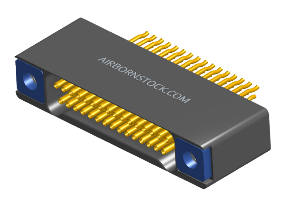 NM-225-031-225-TH00 - Nano-miniature D-shaped straddle mount flex circuit board mount connector with mounting holes, 2 rows with 31 contacts, and threaded holes for attachment hardware. (Receptacle)