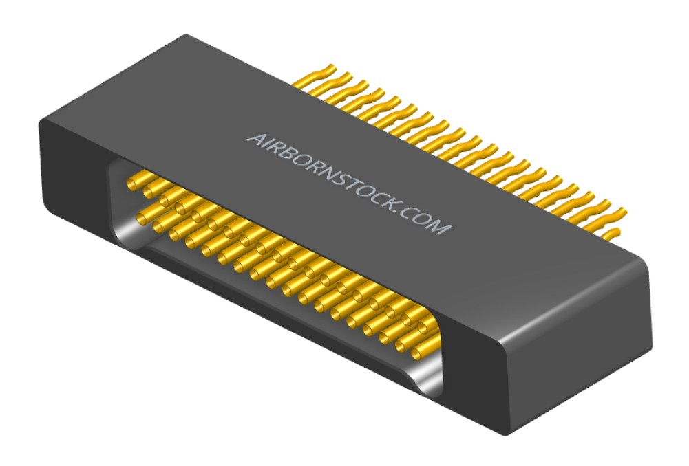 NM-225-037-225-0000 - Nano-miniature D-shaped straddle mount flex circuit board mount connector with mounting holes, 2 rows with 37 contacts, and no hardware. (Receptacle)