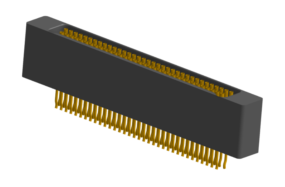 NM-225-069-228-0000 - Nano-miniature D-shaped straddle mount flex circuit board mount connector with mounting holes, 2 rows with 69 contacts, and no hardware. (Receptacle)