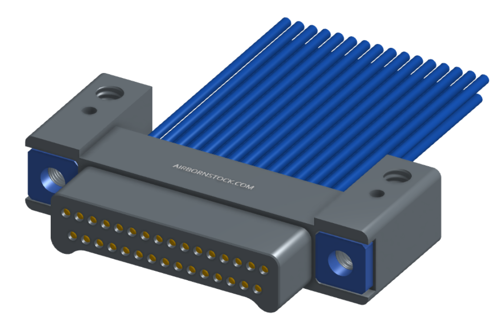 NM-232-031-161-THAA - Nano-miniature D-shaped I/O connector with mounting holes, 2 rows with 31 contacts, and threaded holes for attachment hardware. (Plug)