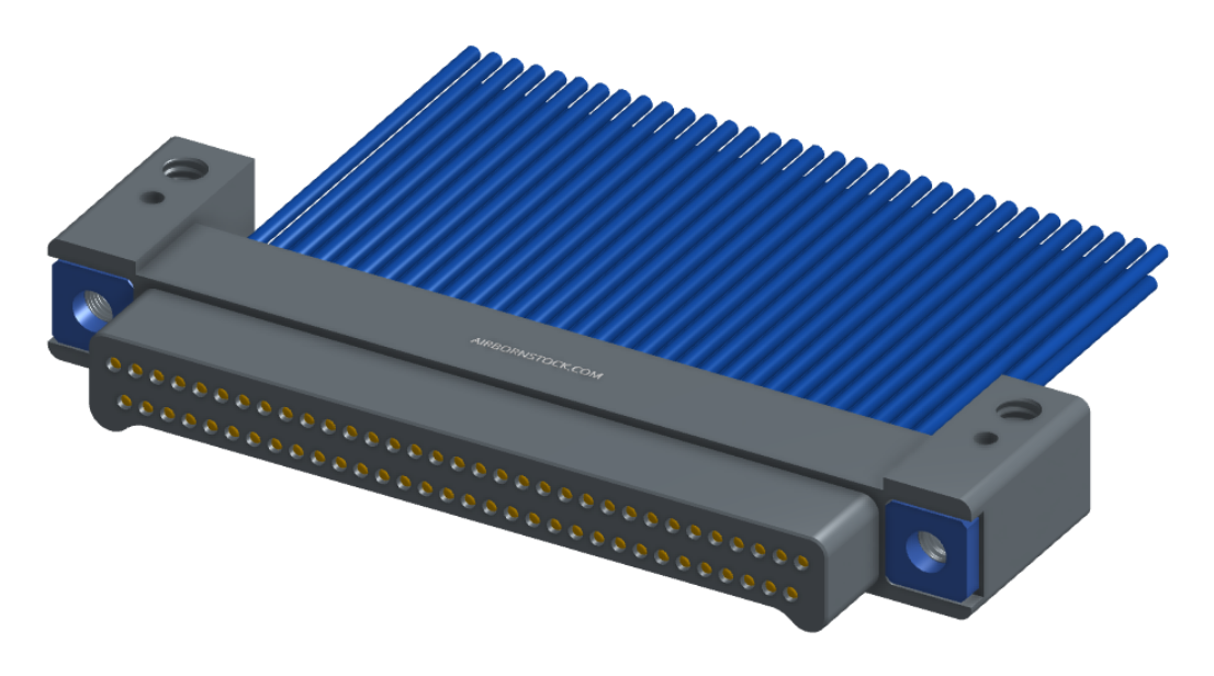 NM-232-065-161-THAA - Nano-miniature D-shaped I/O connector with mounting holes, 2 rows with 65 contacts, and threaded holes for attachment hardware. (Plug)