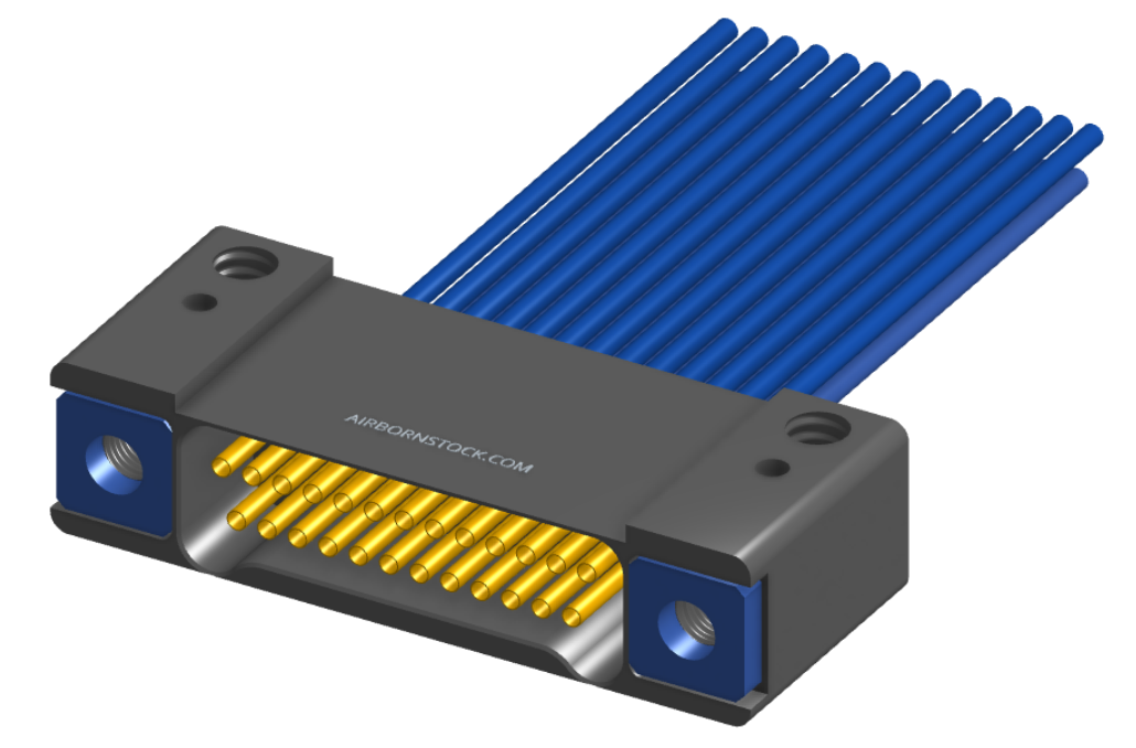 NM-242-021-261-THAA - Nano-miniature D-shaped I/O connector with mounting holes, 2 rows with 21 contacts, and threaded holes for attachment hardware. (Receptacle)