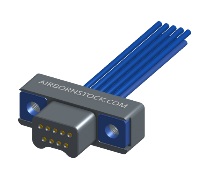 NM-212-009-161-THAA - Nano-miniature D-shaped I/O connector, 2 rows of 9 contacts, and threaded holes for attachment hardware. (Plug)