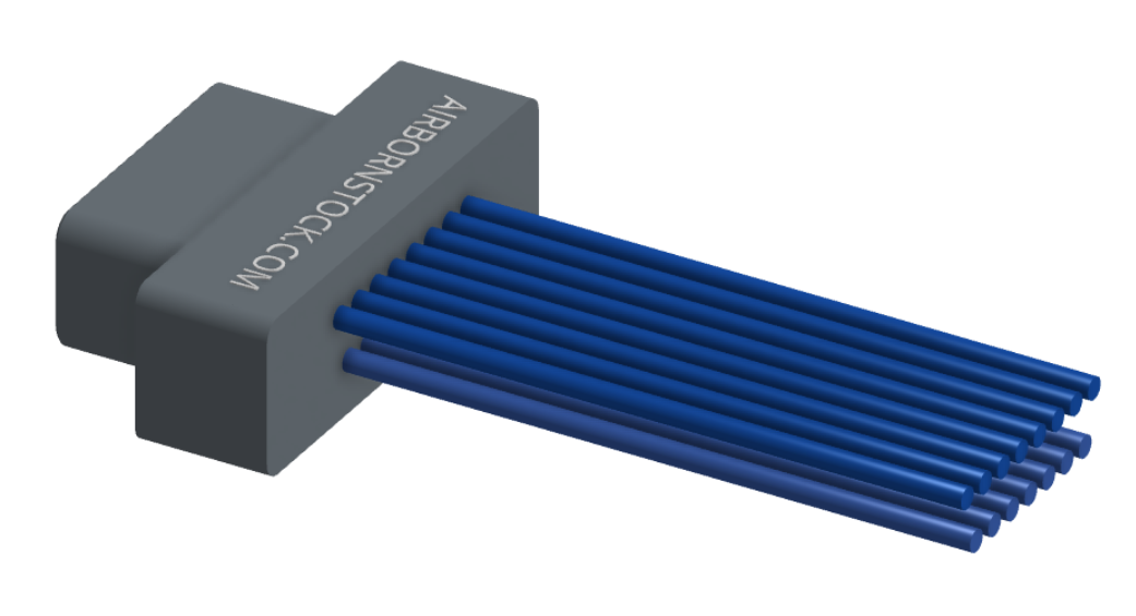 NM-212-015-161-00AA - Nano-miniature D-shaped I/O connector, 2 rows of 15 contacts, and no hardware. (Plug)