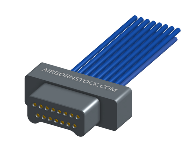 NM-212-015-161-00AA - Nano-miniature D-shaped I/O connector, 2 rows of 15 contacts, and no hardware. (Plug)