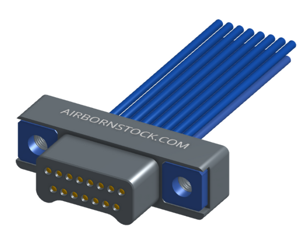 NM-212-015-161-THAA - Nano-miniature D-shaped I/O connector, 2 rows of 15 contacts, and threaded holes for attachment hardware. (Plug)