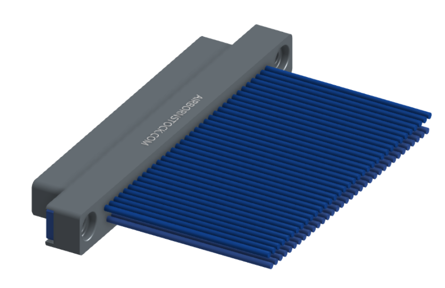 NM-212-069-161-THAA - Nano-miniature D-shaped I/O connector, 2 rows of 69 contacts, and threaded holes for attachment hardware. (Plug)