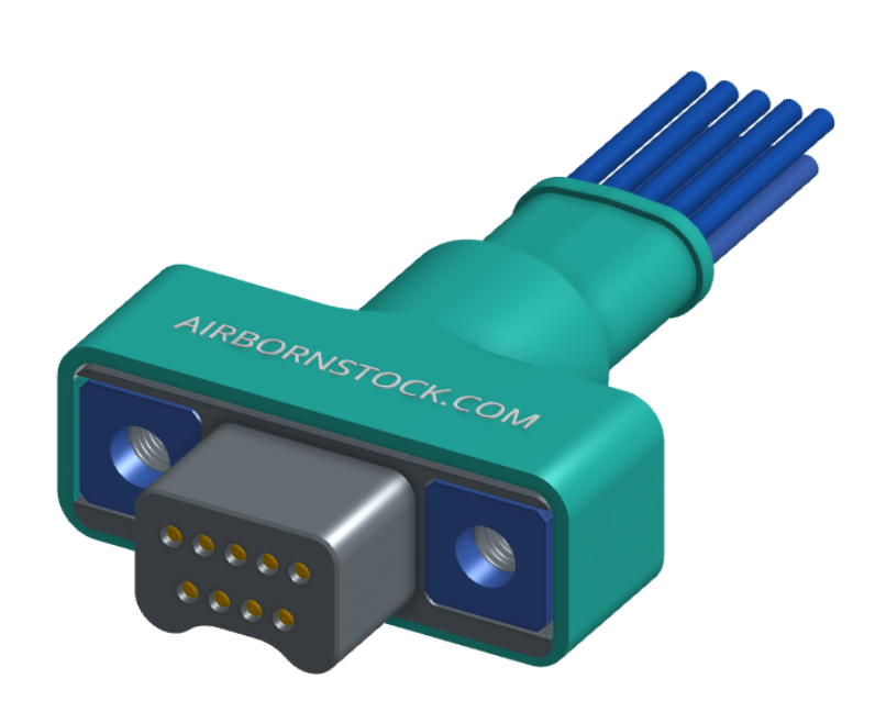 NM-252-009-161-THAA - Nano-miniature D-shaped I/O connector with a factory installed backshell, 2 rows of 9 contacts, and threaded holes for attachment hardware. (PLug)