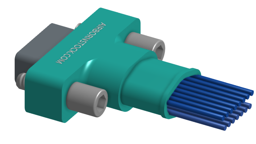 NM-252-015-161-JCAA - Nano-miniature D-shaped I/O connector with a factory installed backshell, 2 rows of 15 contacts, and turning jackscrew attachment hardware. (Plug)