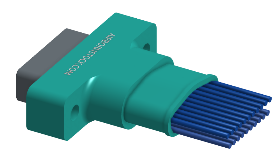 NM-254-021-161-THAA - Nano-miniature D-shaped I/O connector with a factory installed backshell, 2 rows of 21 contacts, and threaded holes for attachment hardware. (PLug)