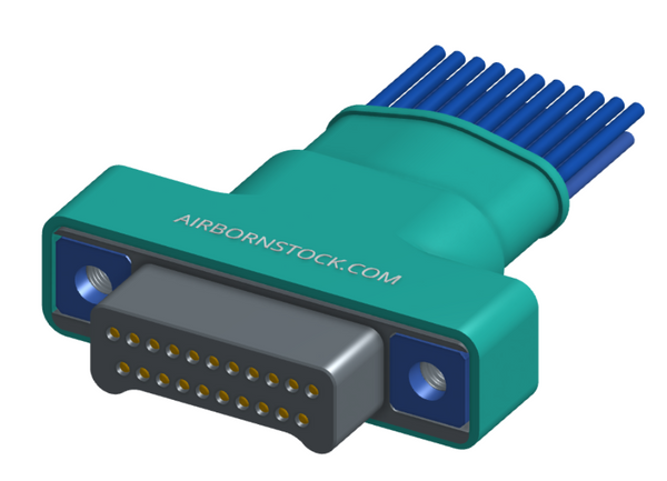 NM-253-021-161-THAA - Nano-miniature D-shaped I/O connector with a factory installed backshell, 2 rows of 21 contacts, and threaded holes for attachment hardware. (PLug)