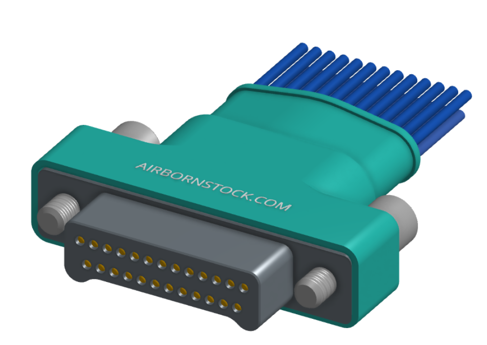NM-252-025-161-JCAA - Nano-miniature D-shaped I/O connector with a factory installed backshell, 2 rows of 25 contacts, and turning jackscrew attachment hardware. (Plug)