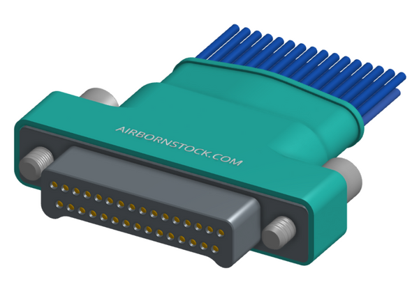 NM-252-031-161-JCAA - Nano-miniature D-shaped I/O connector with a factory installed backshell, 2 rows of 31 contacts, and turning jackscrew attachment hardware. (Plug)