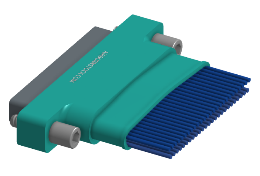 NM-252-051-161-JCAA - Nano-miniature D-shaped I/O connector with a factory installed backshell, 2 rows of 51 contacts, and turning jackscrew attachment hardware. (Plug)