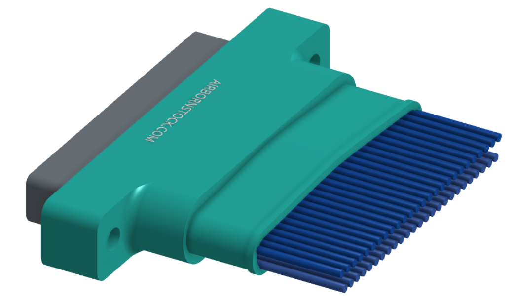 NM-253-051-161-THAA - Nano-miniature D-shaped I/O connector with a factory installed backshell, 2 rows of 51 contacts, and threaded holes for attachment hardware. (PLug)