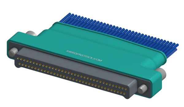 NM-252-069-161-JCAA - Nano-miniature D-shaped I/O connector with a factory installed backshell, 2 rows of 69 contacts, and turning jackscrew attachment hardware. (Plug)
