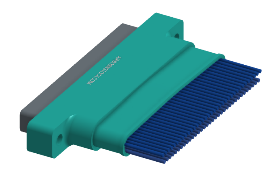 NM-252-069-161-THAA - Nano-miniature D-shaped I/O connector with a factory installed backshell, 2 rows of 69 contacts, and threaded holes for attachment hardware. (PLug)