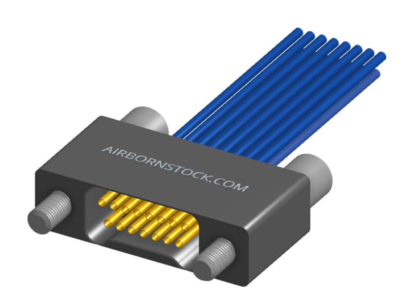 NM-225-015-261-JCAA - Nano-miniature D-shaped I/O connector, 2 rows of 15 contacts, and turning jackscrew attachment hardware.
