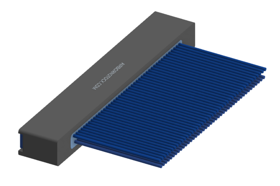 NM-222-085-261-THAA - Nano-miniature D-shaped I/O connector, 2 rows of 85 contacts, and threaded holes for attachment hardware. (Receptacle)