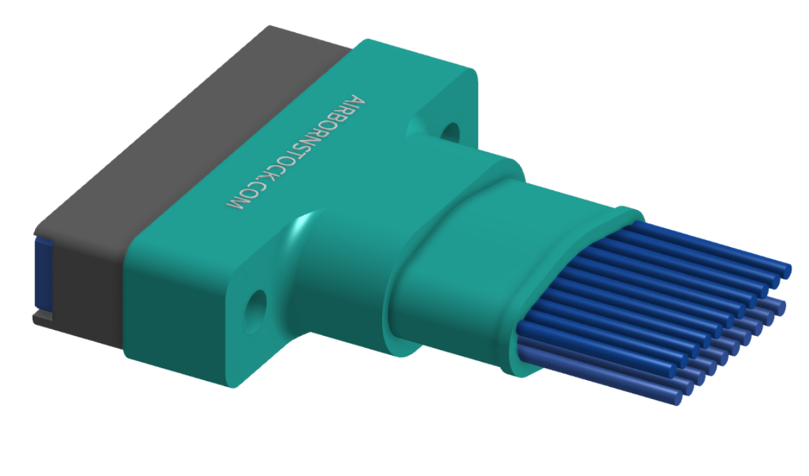 NM-263-021-261-THAA - Nano-miniature D-shaped I/O connector, 2 rows of 21 contacts, and threaded holes for attachment hardware. (Receptacle)