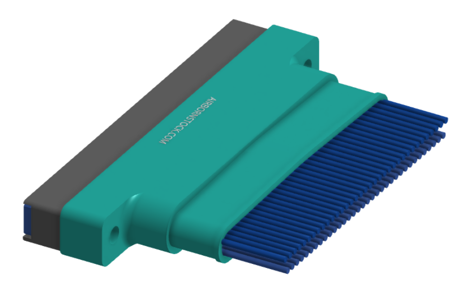 NM-264-069-261-THAA - Nano-miniature D-shaped I/O connector, 2 rows of 69 contacts, and threaded holes for attachment hardware. (Receptacle)