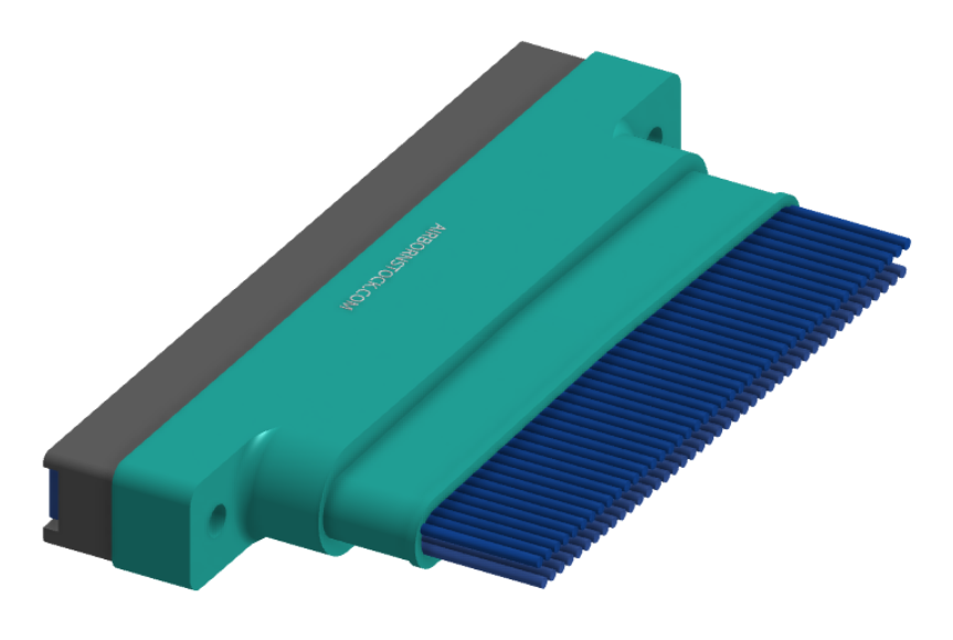 NM-262-085-261-THAA - Nano-miniature D-shaped I/O connector, 2 rows of 85 contacts, and threaded holes for attachment hardware. (Receptacle)