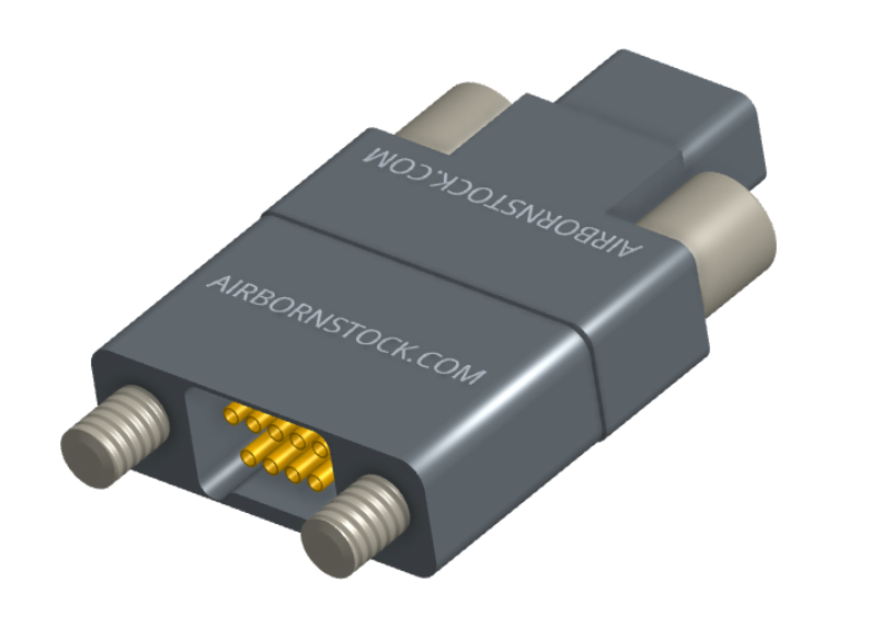 NMCS-2S5-009-PTRJ - Nano-D Connector Saver, 9 contacts, titanium body material, and plug with threaded holes and receptacle with turning jackscrew hardware.