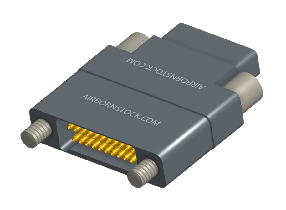 NMCS-2S5-021-PTRJ - Nano-D Connector Saver, 21 contacts, titanium body material, and plug with threaded holes and receptacle with turning jackscrew hardware.
