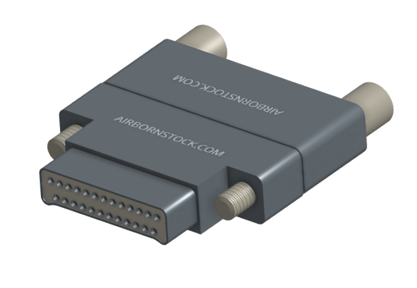 NMCS-2S5-025-PJRT - Nano-D Connector Saver, 25 contacts, titanium body material, and plug with turning jackscrew attachment hardware and receptacle with threaded holes.