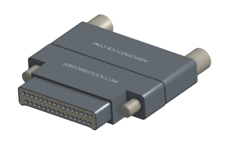 NMCS-2S5-031-PJRT - Nano-D Connector Saver, 31 contacts, titanium body material, and plug with turning jackscrew attachment hardware and receptacle with threaded holes.