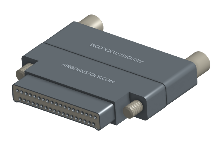 NMCS-2S5-037-PJRT - Nano-D Connector Saver, 37 contacts, titanium body material, and plug with turning jackscrew attachment hardware and receptacle with threaded holes.