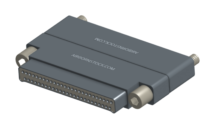 NMCS-2S5-051-PTRJ - Nano-D Connector Saver, 51 contacts, titanium body material, and plug with threaded holes and receptacle with turning jackscrew hardware.