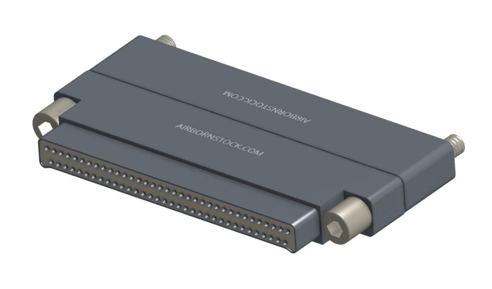 NMCS-2S5-069-PTRJ - Nano-D Connector Saver, 69 contacts, titanium body material, and plug with threaded holes and receptacle with turning jackscrew hardware.