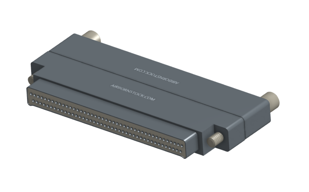 NMCS-2S5-085-PJRT - Nano-D Connector Saver, 85 contacts, titanium body material, and plug with turning jackscrew attachment hardware and receptacle with threaded holes.