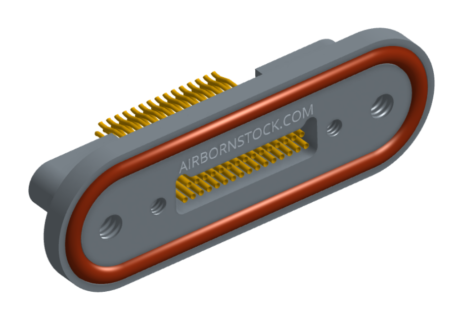 NMRP-224-031-225-TH00-EMI - Nano-miniature D-shaped rear panel mount straddle surface board mount flex connector with EMI o-ring in lieu of fluorosilicone o-ring, 2 rows with 36617 contacts, and threaded holes for attachment hardware. (Receptacle)