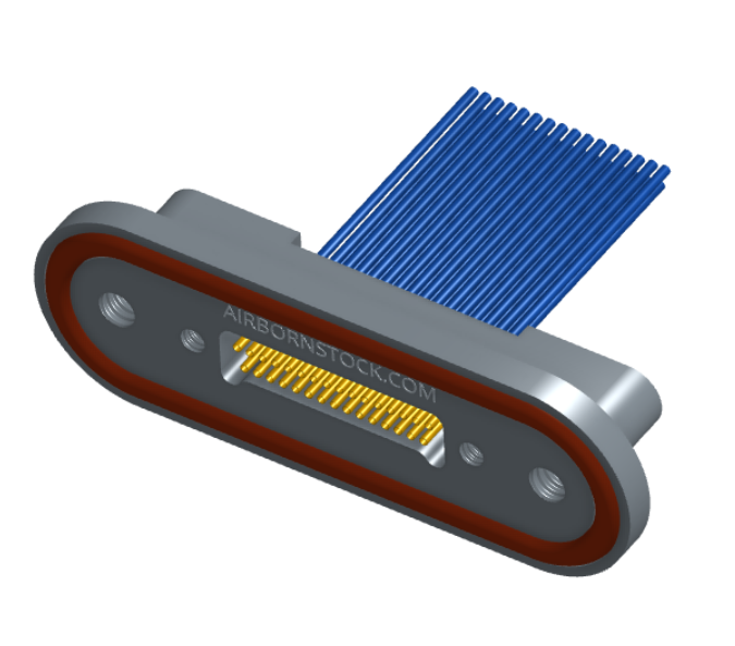 NMRP-224-031-261-THAA - Nano-miniature D-shaped rear panel mount I/O connector with fluorosilicone o-ring, 2 rows with 36617 contacts, and threaded holes for attachment hardware. (Receptacle)