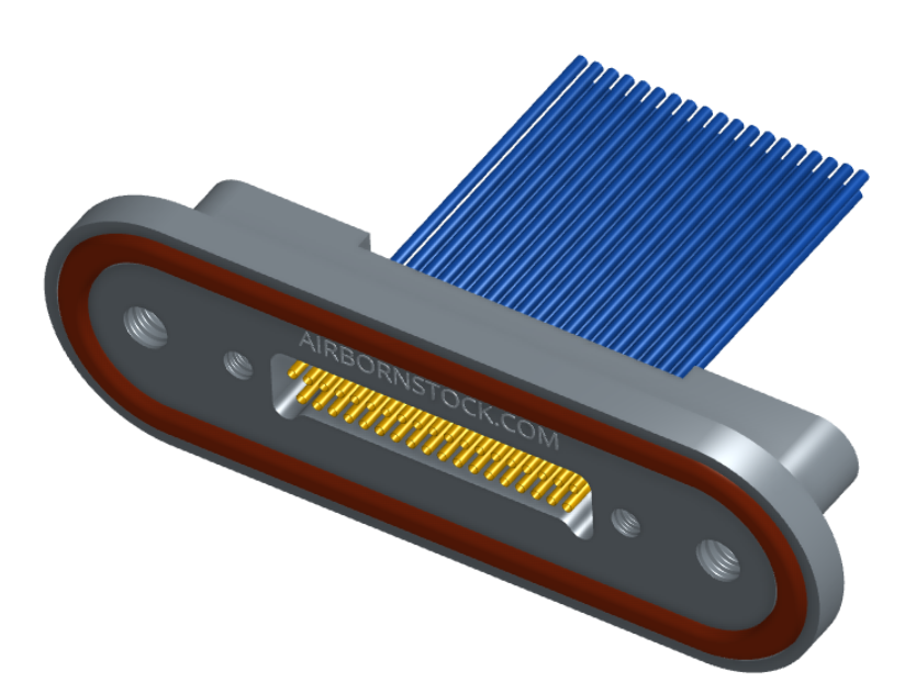 NMRP-224-037-261-THAA - Nano-miniature D-shaped rear panel mount I/O connector with fluorosilicone o-ring, 2 rows with 36617 contacts, and threaded holes for attachment hardware. (Receptacle)