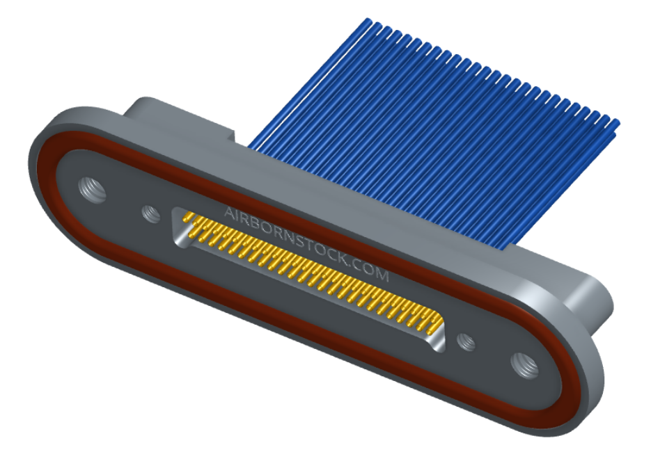 NMRP-224-051-261-THAA - Nano-miniature D-shaped rear panel mount I/O connector with fluorosilicone o-ring, 2 rows with 36617 contacts, and threaded holes for attachment hardware. (Receptacle)