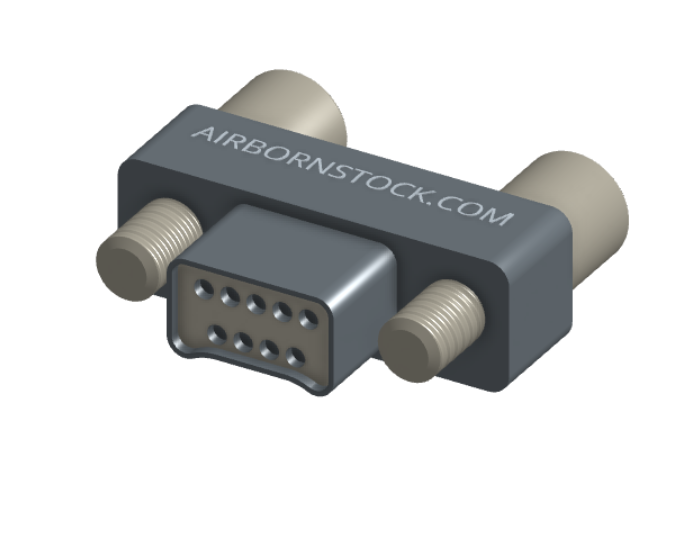 NMSH-215-009-128-JC00 - Nano-D Shorting Connector, 9 contacts, titanium body material, and turning jackscrew attachment hardware (Plug).