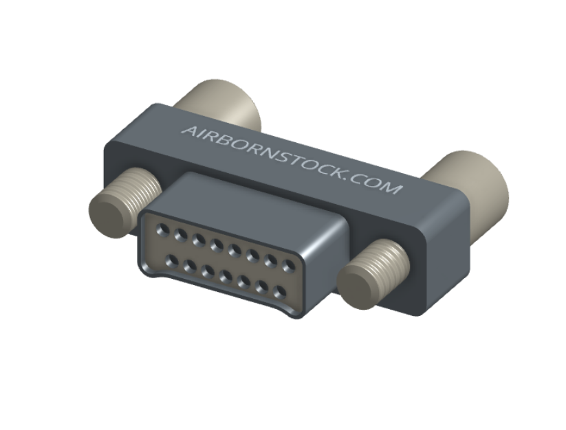 NMSH-215-015-125-JC00 - Nano-D Shorting Connector, 15 contacts, titanium body material, and turning jackscrew attachment hardware (Plug).