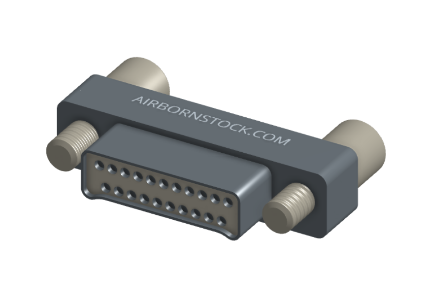 NMSH-215-021-125-JC00 - Nano-D Shorting Connector, 21 contacts, titanium body material, and turning jackscrew attachment hardware (Plug).