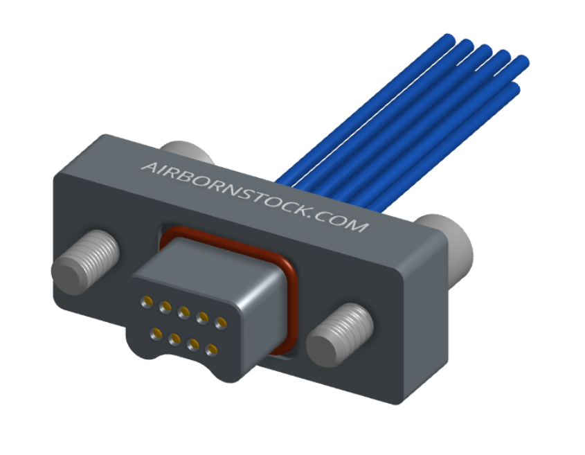 NMSP-215-009-161-JCAA - Splashproof Nano-miniature D-shaped I/O connector, 2 rows with 9 contacts, and turning jackscrew attachment hardware. (Plug)