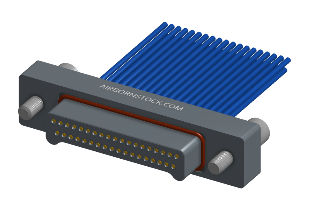 NMSP-214-037-161-JCAA - Splashproof Nano-miniature D-shaped I/O connector, 2 rows with 37 contacts, and turning jackscrew attachment hardware. (Plug)